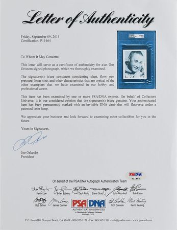 Lot #5158 Gus Grissom Signed Photograph - Image 2