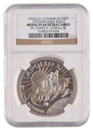 Lot #5217 James Lovell's Apollo 13 Franklin Mint Medallion - Image 1