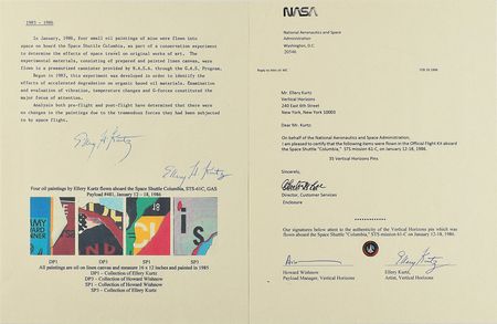 Lot #5362  STS-61-C Flown Painting and Pin - Image 2