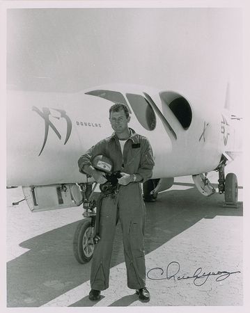 Lot #5006 Chuck Yeager Group of (3) Signed Photographs - Image 1