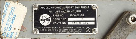 Lot #5111  Apollo Ground Support Lifting Fixture for IMU - Image 2