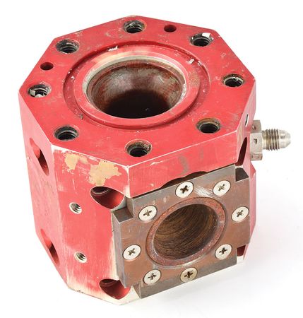 Lot #5408  Rocket Engine Attitude Control Thruster Right Angle Ablated Nozzle - Image 1