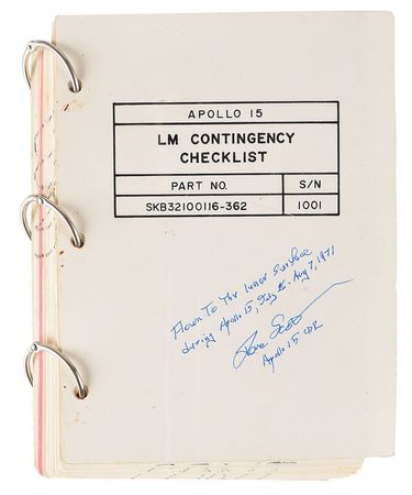 Lot #5242 Dave Scott's Lunar Surface-Flown Apollo 15 LM Contingency Checklist - Image 2