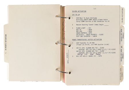 Lot #5242 Dave Scott's Lunar Surface-Flown Apollo 15 LM Contingency Checklist - Image 4