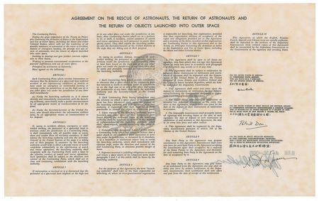 Lot #5233  Apollo 15 Flown Space Treaty and Signed Cover - Image 2