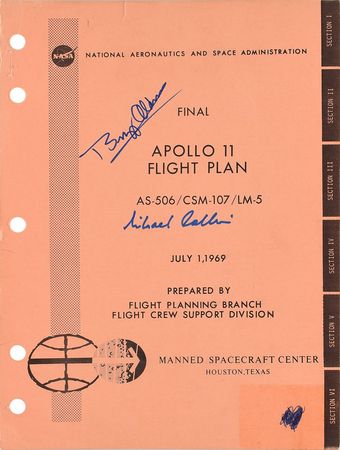 Lot #5178 Buzz Aldrin and Michael Collins Signed Apollo 11 Flight Plan - Image 2