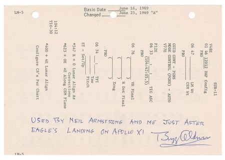 Lot #5414 Buzz Aldrin's Apollo 11 Flown Lunar Surface Checklist - Image 2