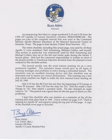 Lot #5416 Buzz Aldrin's Apollo 11 CM Training Page - Image 2