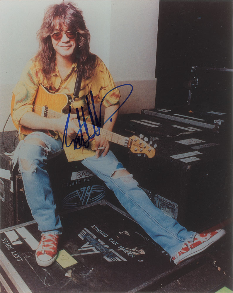 eddie van halen cigarette Eddie Van Halen Oversized Signed Photograph