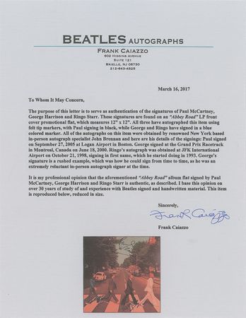 Lot #7054  Beatles: McCartney, Harrison, and Starr Signed Album - Image 3