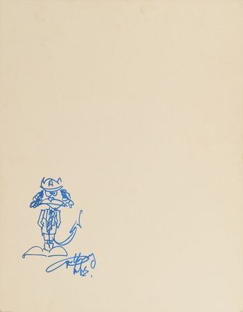 Lot #7126  AC/DC: Angus Young Signed Sketch - Image 1