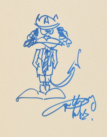 Lot #7126  AC/DC: Angus Young Signed Sketch - Image 2