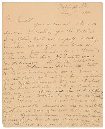 Lot #8027  Lincoln Assassination: Jeannie Gourlay