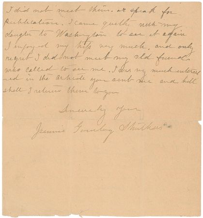 Lot #8027  Lincoln Assassination: Jeannie Gourlay - Image 4