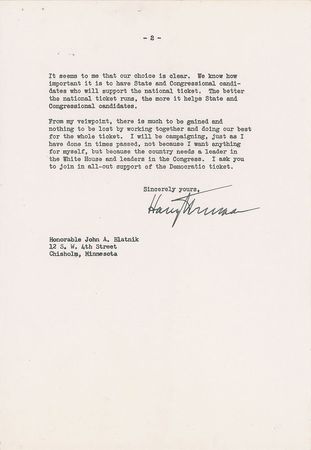 Lot #8043 Harry S. Truman - Image 2