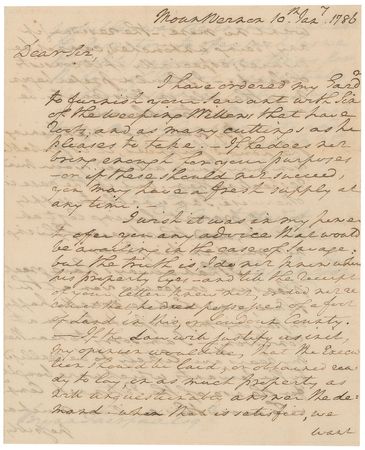 Lot #8002 George Washington 1786 Signed Handwritten Letter - Image 1