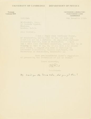 Lot #6026 Erwin Schrodinger, John von Neumann, and Physicists Archive of (10) Letters - Image 8