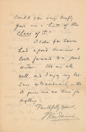 Lot #6102 William James Autograph Letter Signed - Image 2