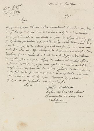 Lot #6016 Pierre-Simon Laplace Autograph Letter