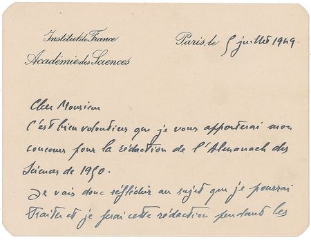 Lot #6086 Louis de Broglie Autograph Letter Signed - Image 1