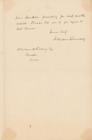 Lot #6125 William Ramsay Autograph Letter Signed - Image 2