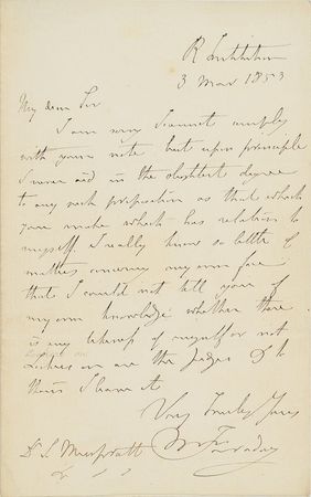 Lot #6009 Michael Faraday Autograph Letter Signed