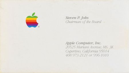 Lot #6151. Steve Jobs Business Card