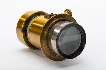 Lot #6168 Large Antique Brass Petzval Lens by A. T. Thompson & Co. - Image 1