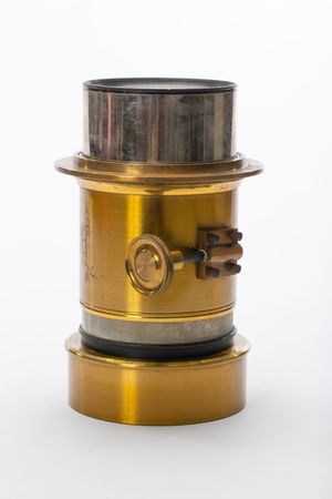 Lot #6168 Large Antique Brass Petzval Lens by A. T. Thompson & Co. - Image 2