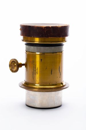 Lot #6168 Large Antique Brass Petzval Lens by A. T. Thompson & Co. - Image 3