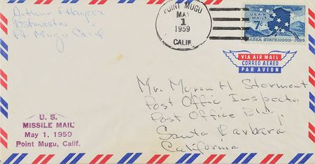Lot #6220  Flown Point Mugu Missile Mail Cover - Image 1