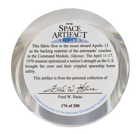 Lot #6260  Apollo 13 Flown Couch Segment - Image 5