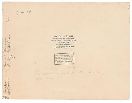 Lot #198 John F. Kennedy 1953 Original Photograph by Ollie Atkins - Image 3