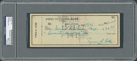 Lot #713 Ty Cobb Signed Check - Image 1