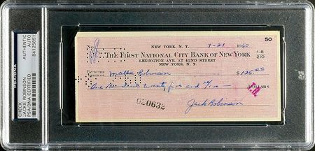 Lot #717 Jackie Robinson Signed Check - Image 1