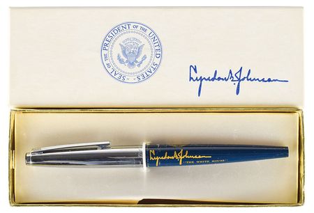 Lot #117 Lyndon B. Johnson: Used by LBJ to sign the 1965 Immigration and Nationality Act - Image 1