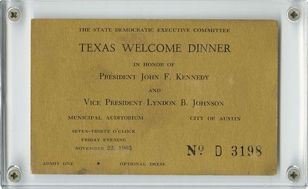 Lot #83 John F. Kennedy Texas Welcome Dinner Invitation and Ticket Invitation and Ticket - Image 2