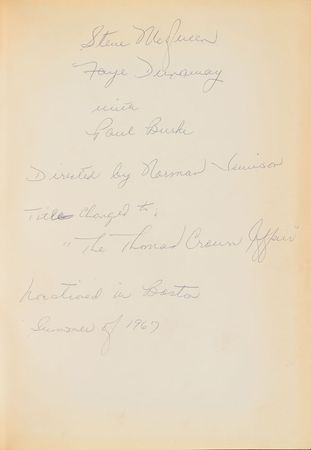 Lot #637 Steve McQueen: McQueen's annotated script for The Thomas Crown Affair - Image 1