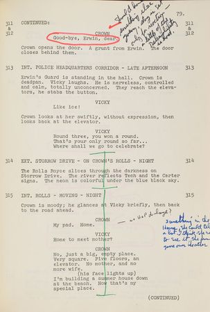 Lot #637 Steve McQueen: McQueen's annotated script for The Thomas Crown Affair - Image 5