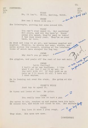 Lot #637 Steve McQueen: McQueen's annotated script for The Thomas Crown Affair - Image 11
