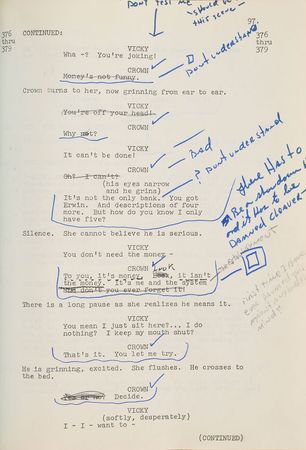 Lot #637 Steve McQueen: McQueen's annotated script for The Thomas Crown Affair - Image 13