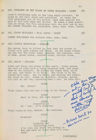 Lot #637 Steve McQueen: McQueen's annotated script for The Thomas Crown Affair - Image 14