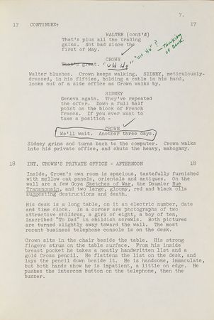 Lot #637 Steve McQueen: McQueen's annotated script for The Thomas Crown Affair - Image 24