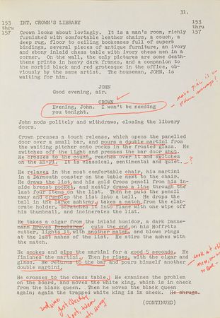 Lot #637 Steve McQueen: McQueen's annotated script for The Thomas Crown Affair - Image 25