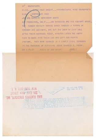 Lot #676 Marilyn Monroe and Joe DiMaggio Photograph - Image 2