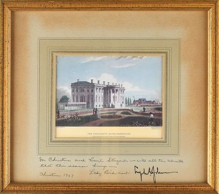 Lot #148 Lyndon and Lady Bird Johnson Engraving - Image 1