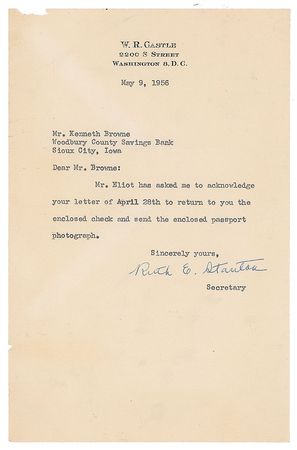 Lot #465 T. S. Eliot Signed Photograph - Image 2