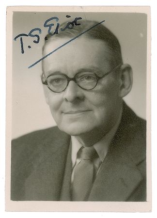 Lot #465 T. S. Eliot Signed Photograph - Image 1