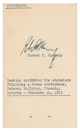 Lot #93 Robert F. Kennedy Signature Signature - Image 1