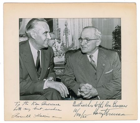 Lot #181 Harry S. Truman and Averill Harriman Signed Photograph - Image 1